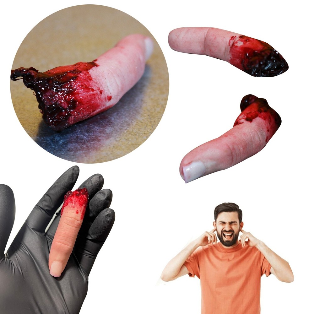 Severed Fingers Prop Chopped Off Fingers Solid Resin Scary Bloody Fake Finger