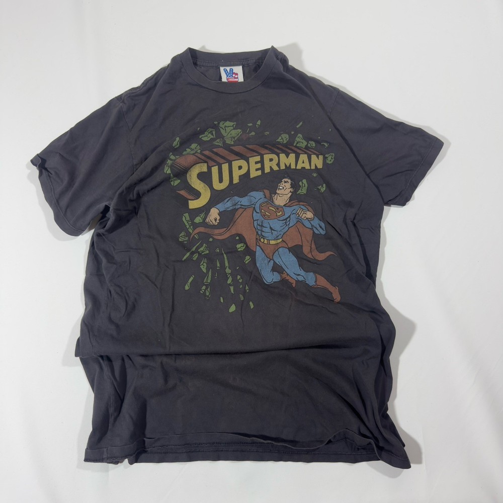 Vintage Junk Food Superman Graphic Tee Faded Black  Vintage Junk Food