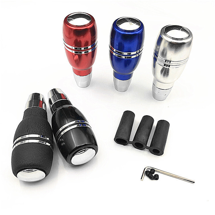 Aluminum Automatic Car Gear Stick Shift Knob Shifter Lever Head With 3 Adapters
