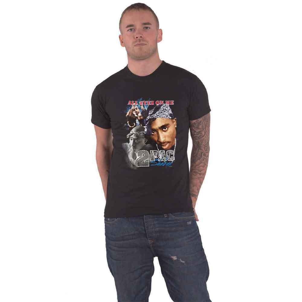 Official Black 2Pac All Eyez Homage Logo T-Shirt for Men