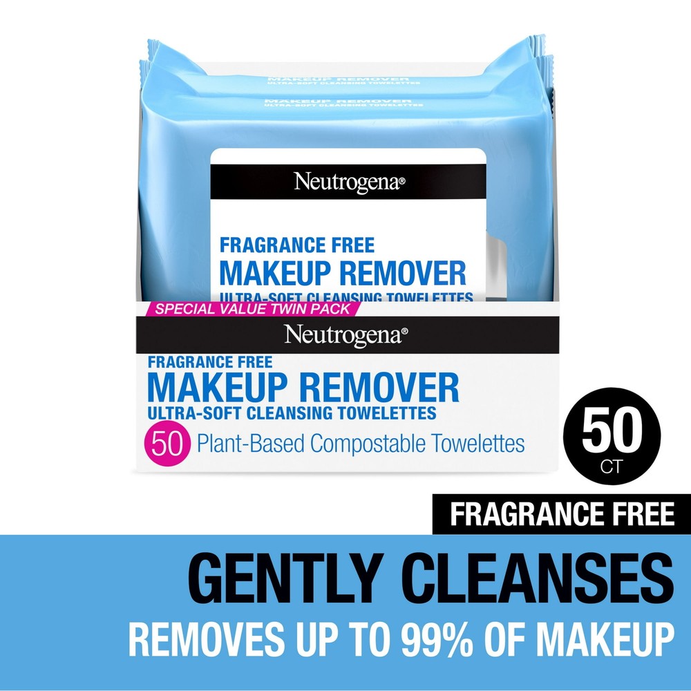 Neutrogena Fragrance-Free Makeup Remover Wipes 25 Count Twin Pack  