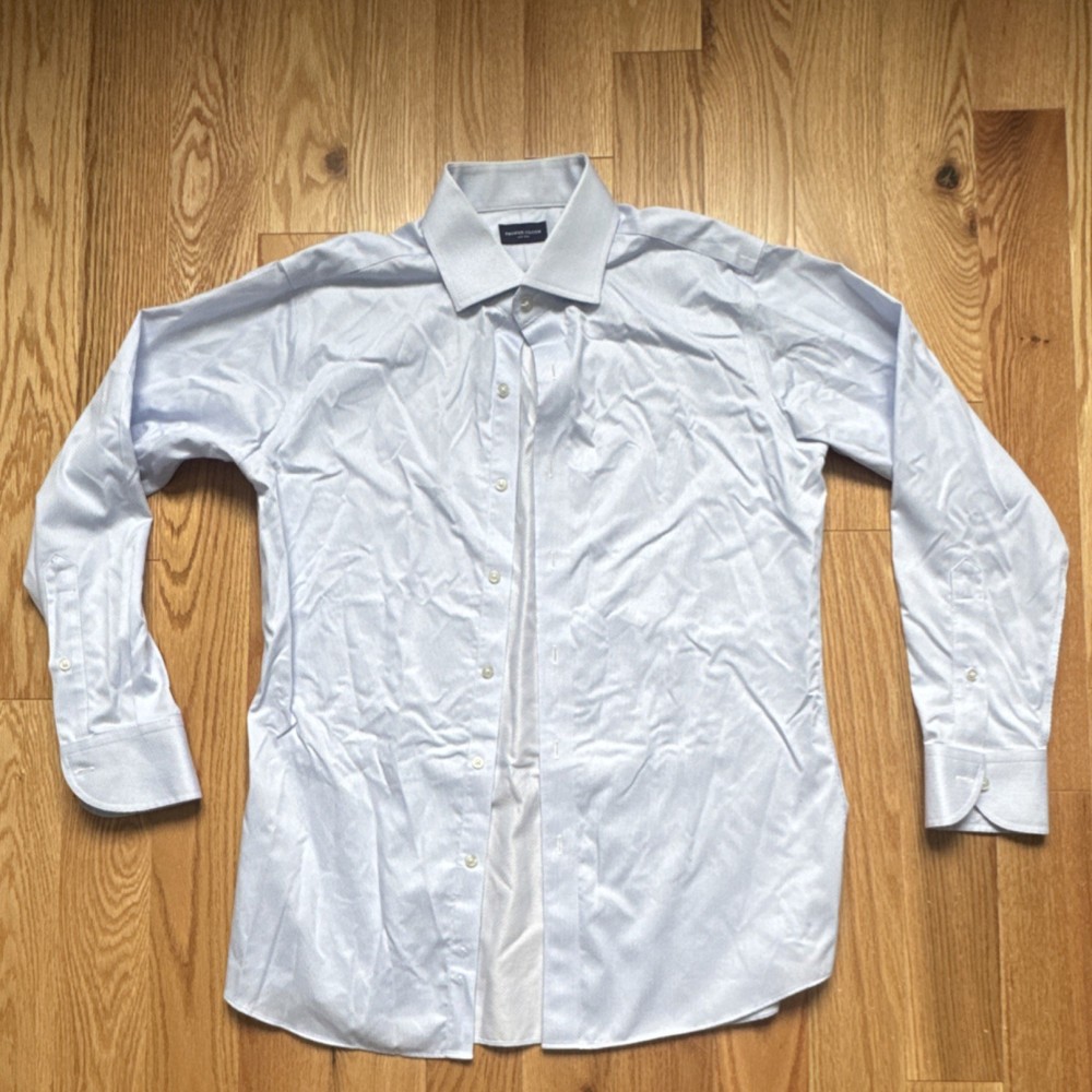 Proper Cloth Non-Iron Striped Light Blue Long Sleeve Men's Dress Shirt