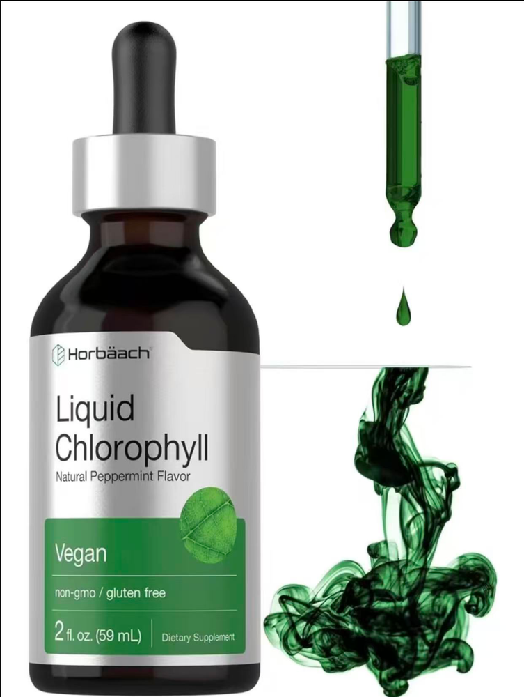 Horbäach Liquid Chlorophyll Drops | 2 oz | Vegan, Non-GMO, and Gluten Free