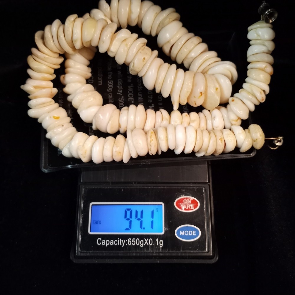 Rare Puka Shell Hawaiian 17” Necklace BIG 10-17mm  ~ 94.grams Surfer Estate