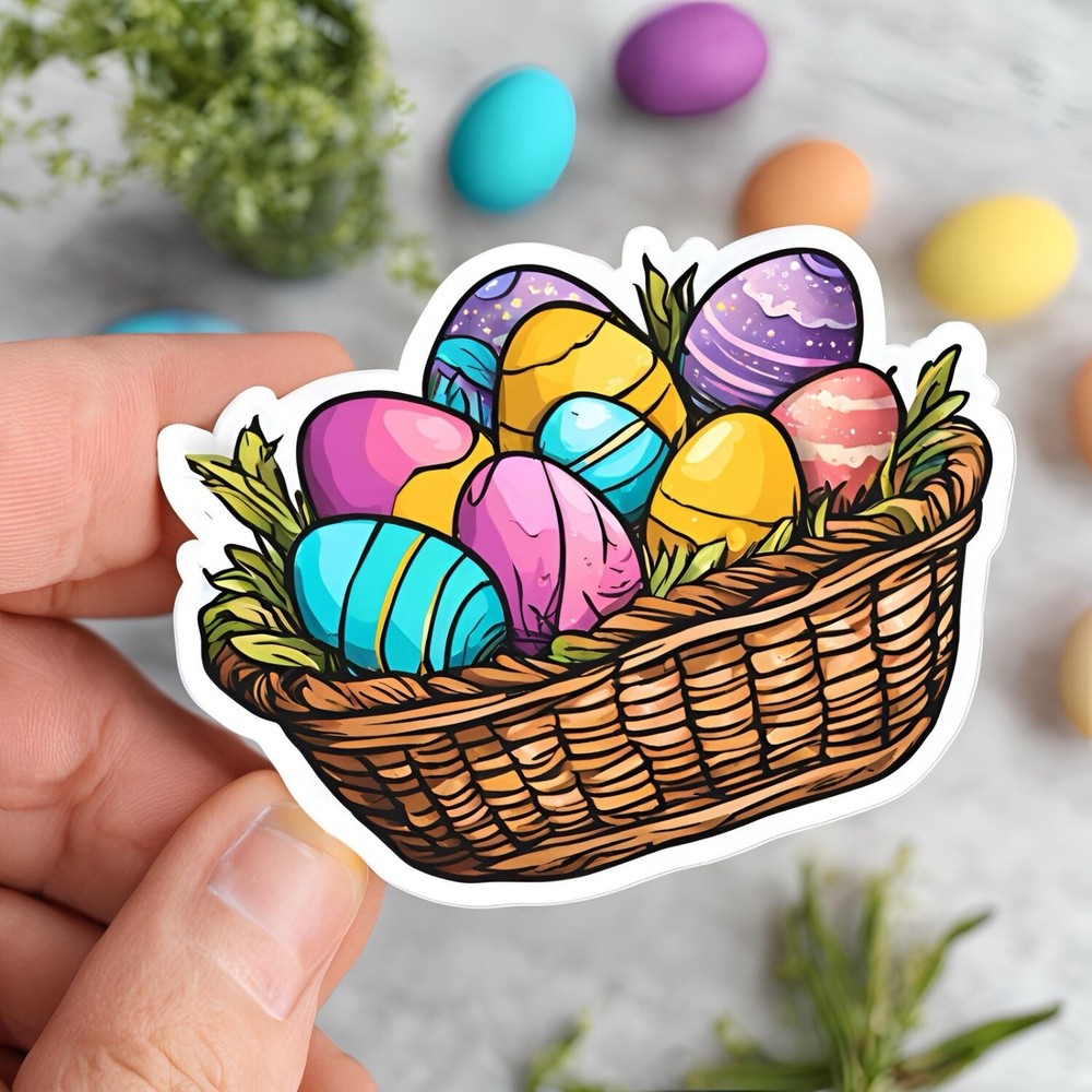 3x1.4” Easter Bunting Cool & Cute AMAZING STICKER!