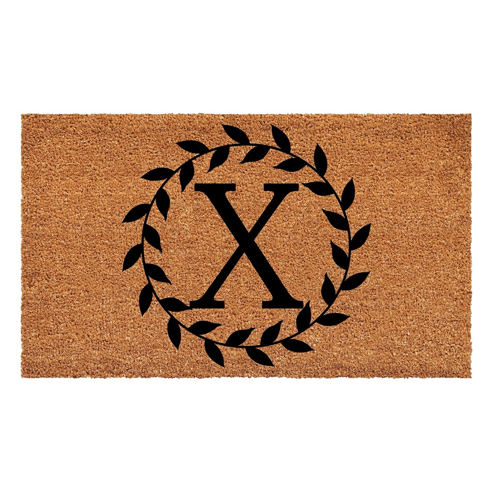 Laurel Wreath Monogram Doormat, Letter (X, 17