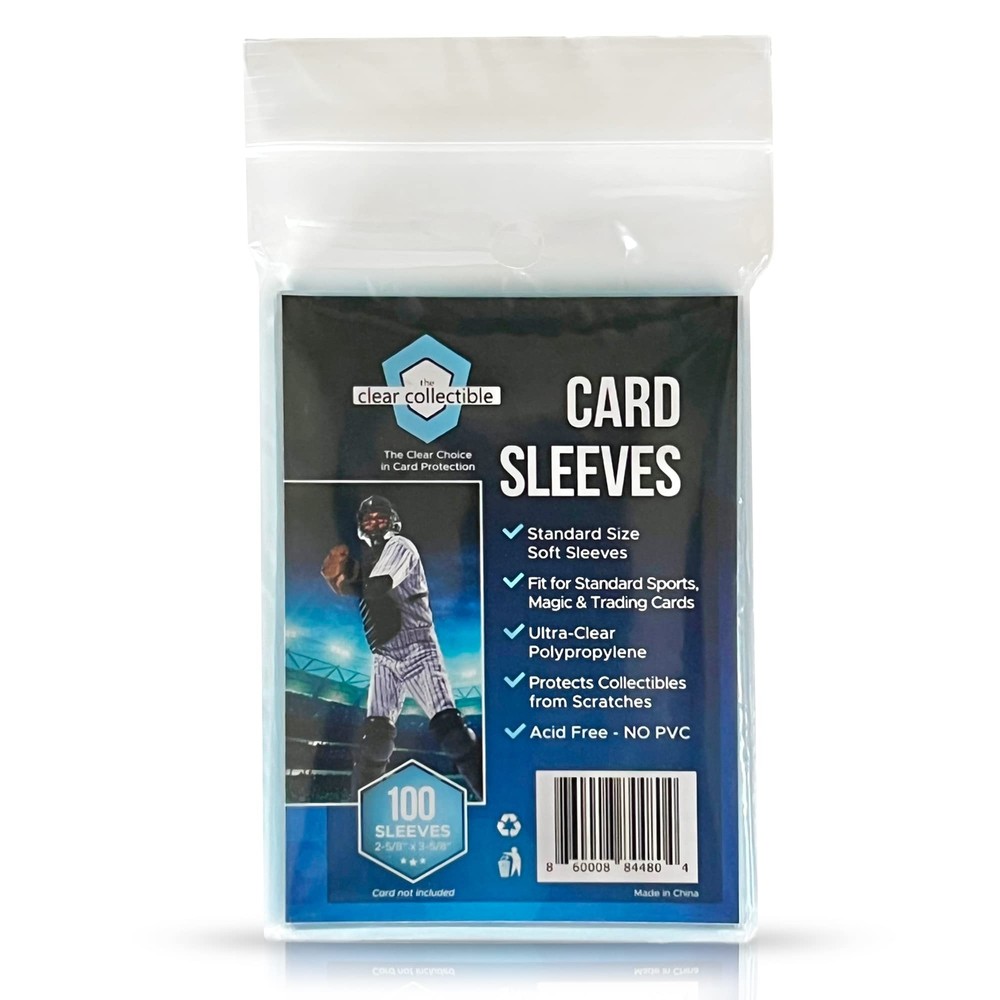 Baseball Card Sleeves Penny Sleeves - 100 Count - Trading Card Sleeve for Spo...