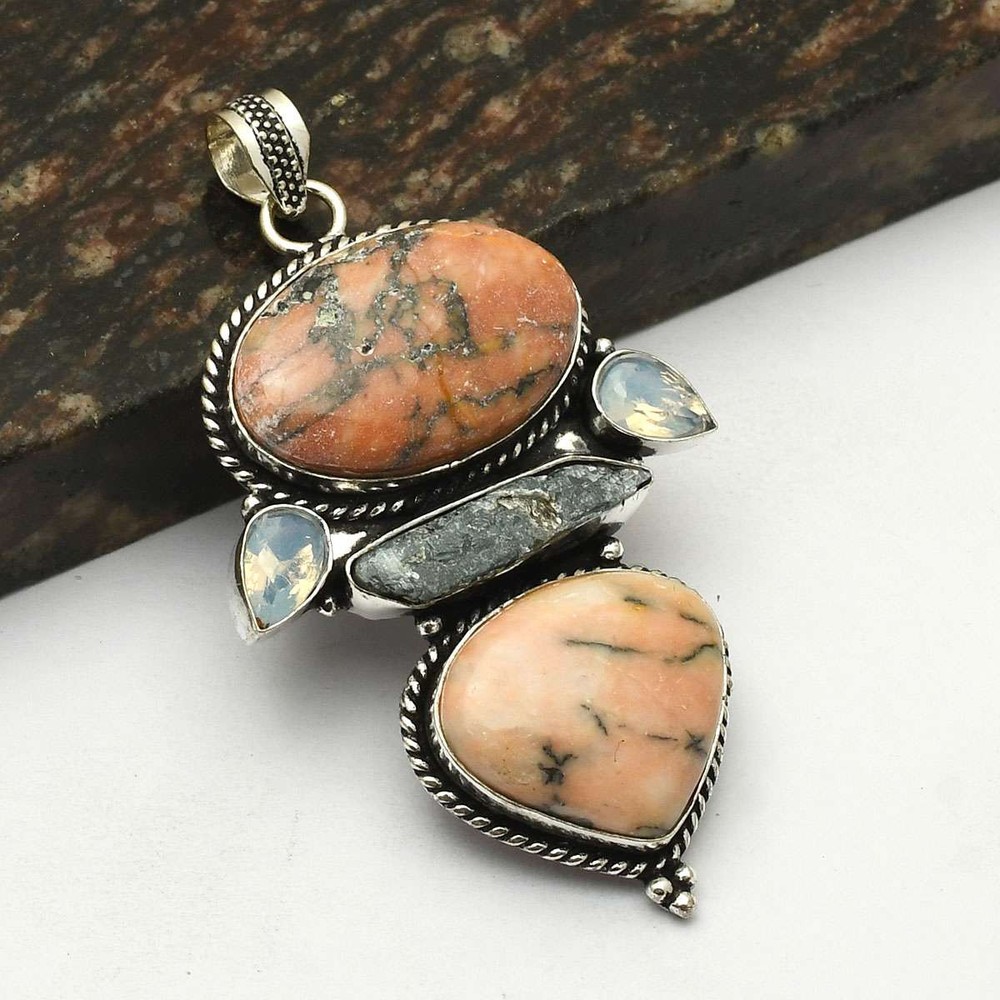 Dendrite Opal Opalite Gemstone Ethnic Handmade Pendant Jewelry 2.72