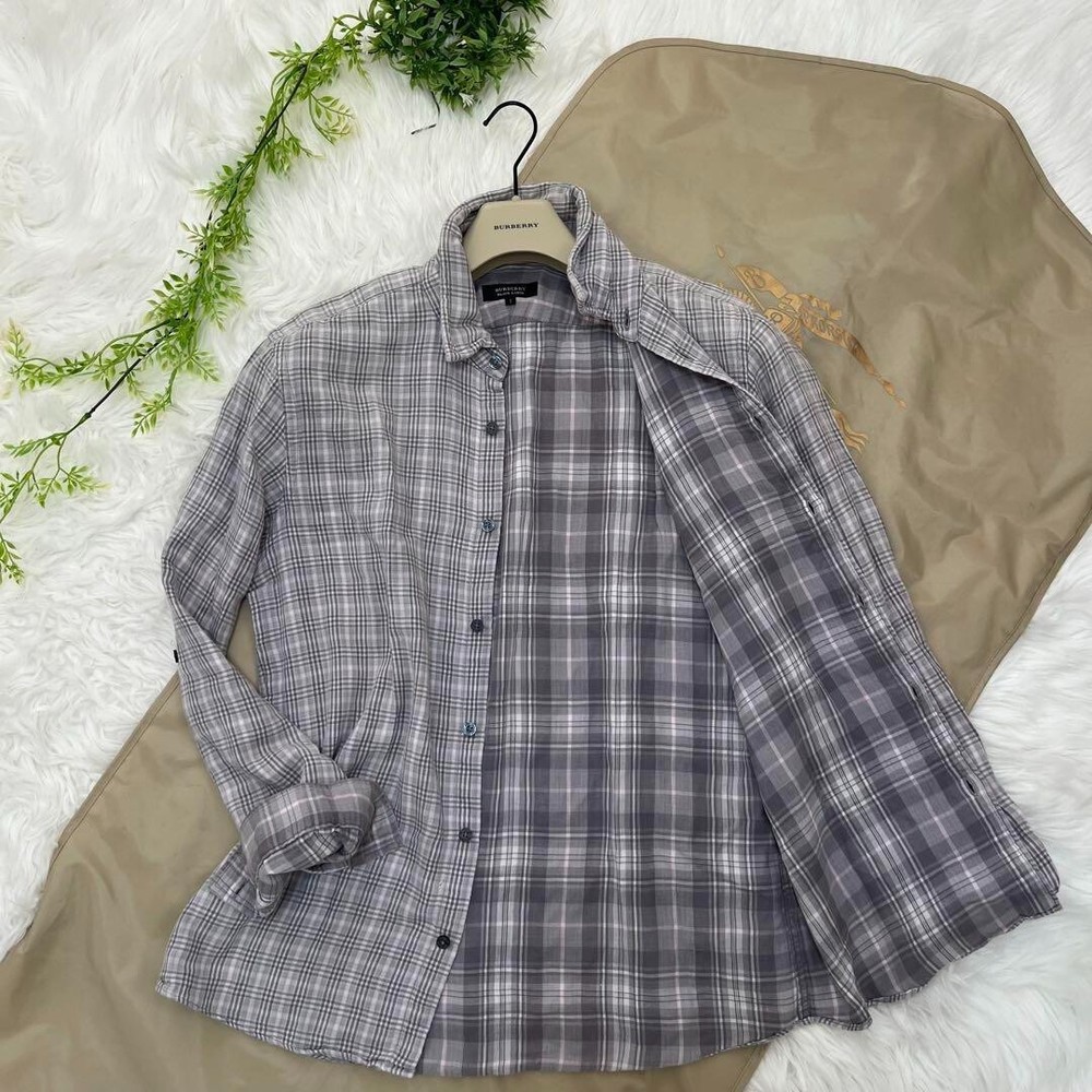 Burberry black label Button Shirt Nova Check Long sleeve Men Size 3/M-L Used