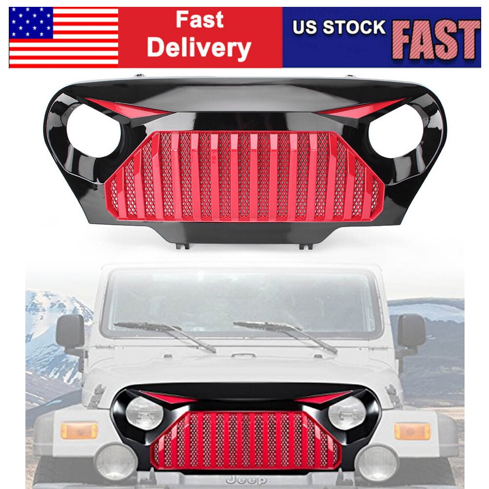 Car Front Gladiator W/ Mesh Grill Grille For Jeep Wrangler TJ 1997-2006 98 99 00