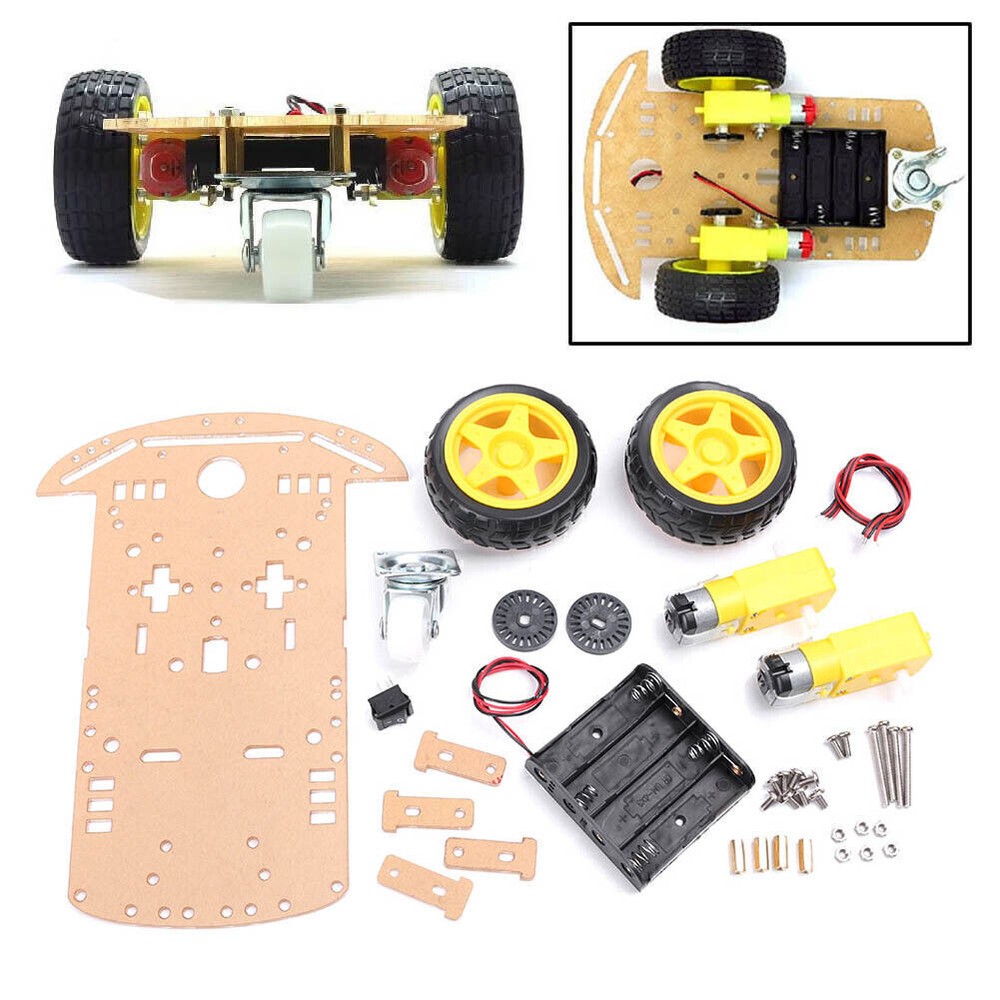 2WD Smart Car Tracking Robot Car Chassis DIY Kit Gear Motor Tachometer encoder