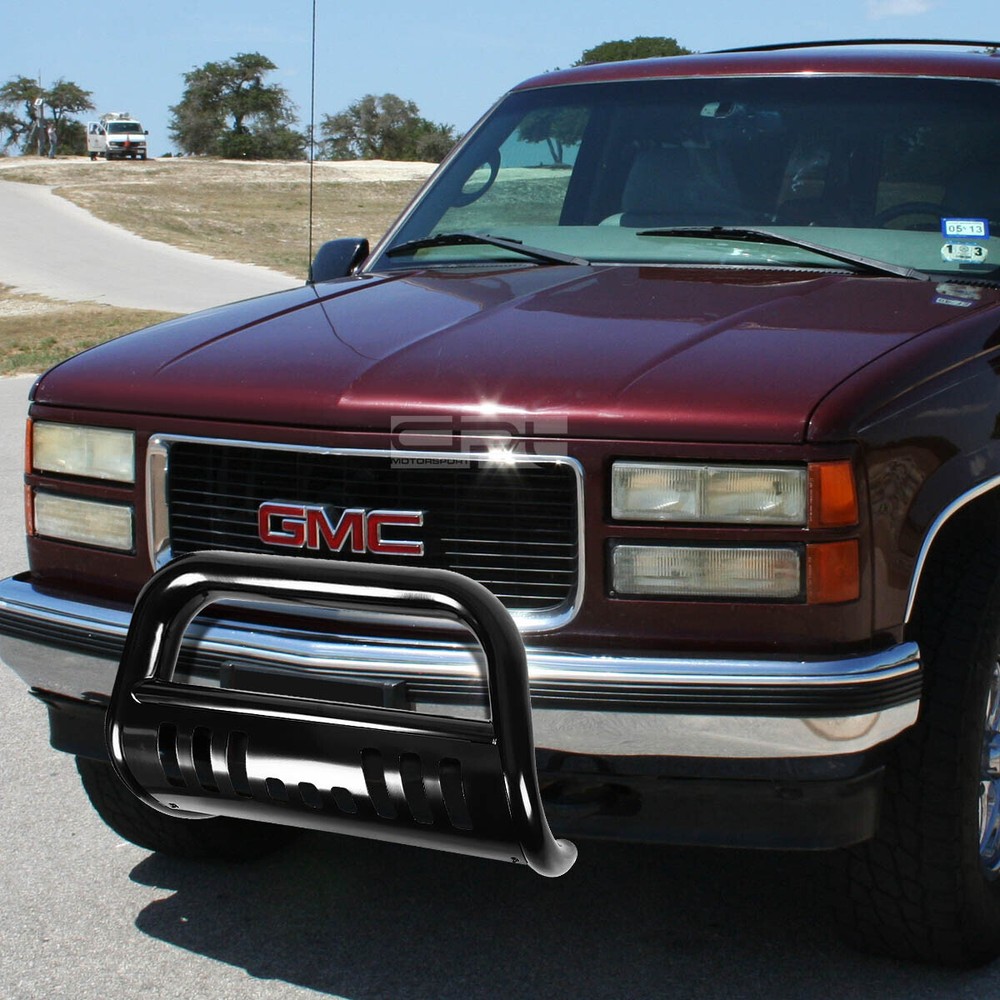 Fit 88-00 Gmc Sierra C/K C10 Truck Black Bull Bar Push Bumper Grille Guard+Skid