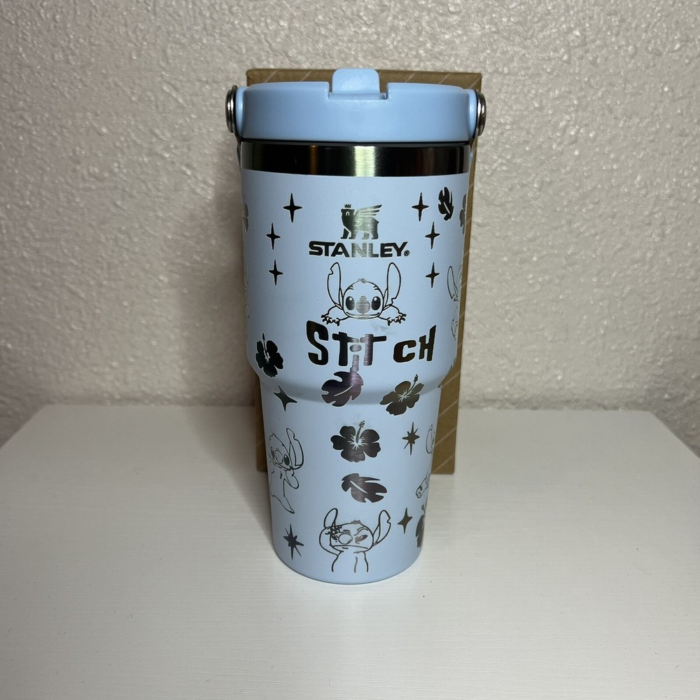 Blue Stitch Engraved Stanley Tumbler- 20 Oz