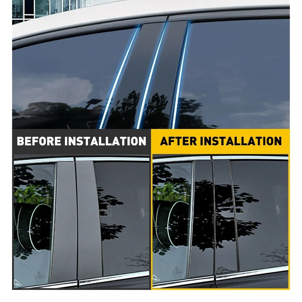 4pcs Posts Pillar Door Trim Cover Fits Dodge 2500 1500 Ram 3500 2009-2018 Black