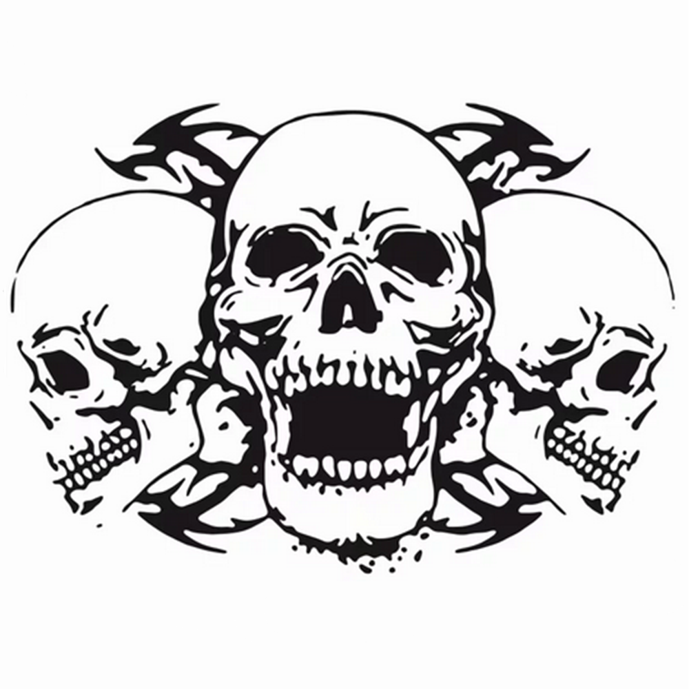 Sticker Decal Triple Skull Graphics Vinyl Car Body Hood Trim Waterproof 35x60CM