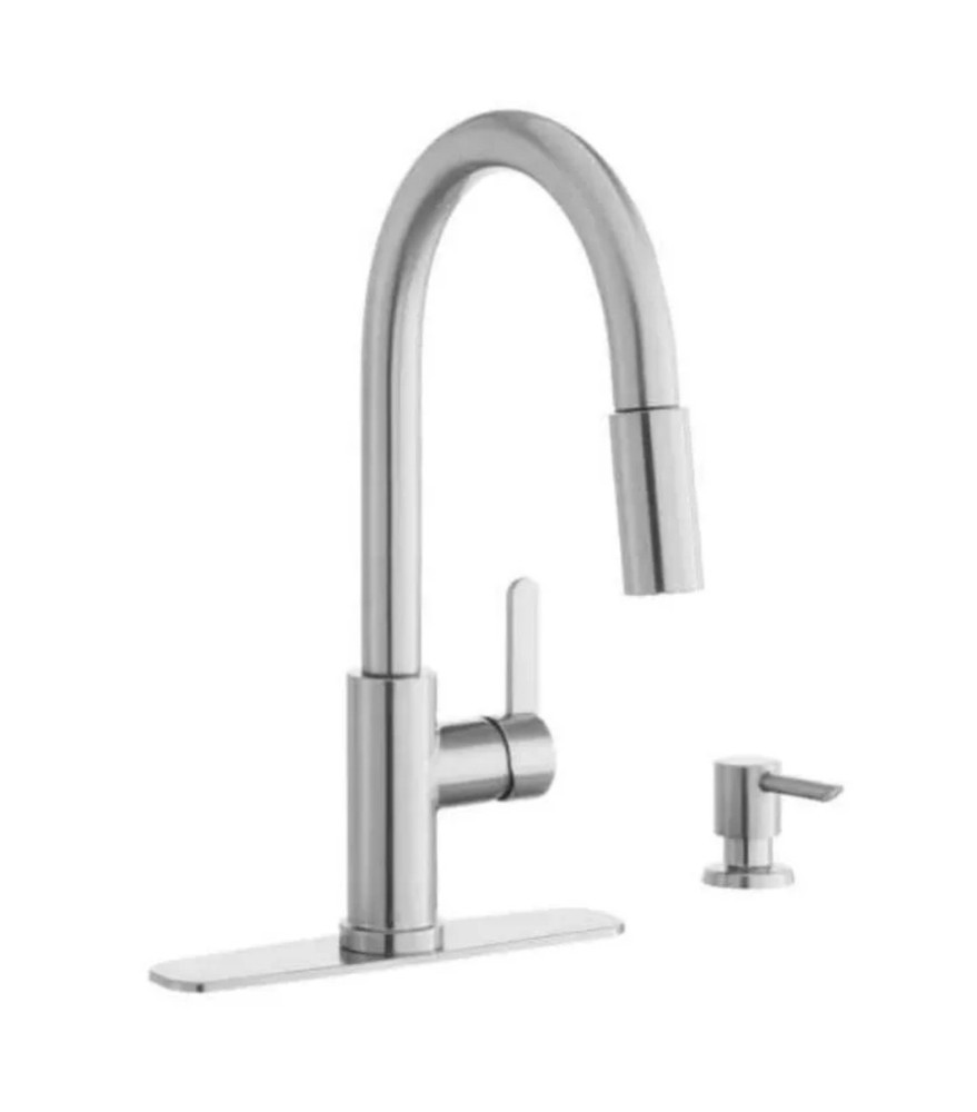 Glacier Bay Paulina 1-Handle Pull-Down Sprayer Kitchen Faucet in Stainless Steel