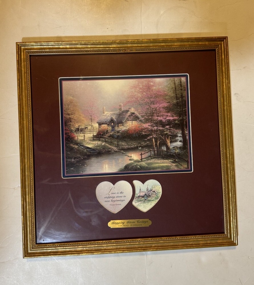 Thomas Kinkade Stepping Stone Cottage Framed Print with COA