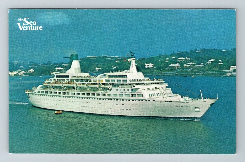 M/S Sea Venture Luxury Cruise Liner  Vintage Souvenir Postcard