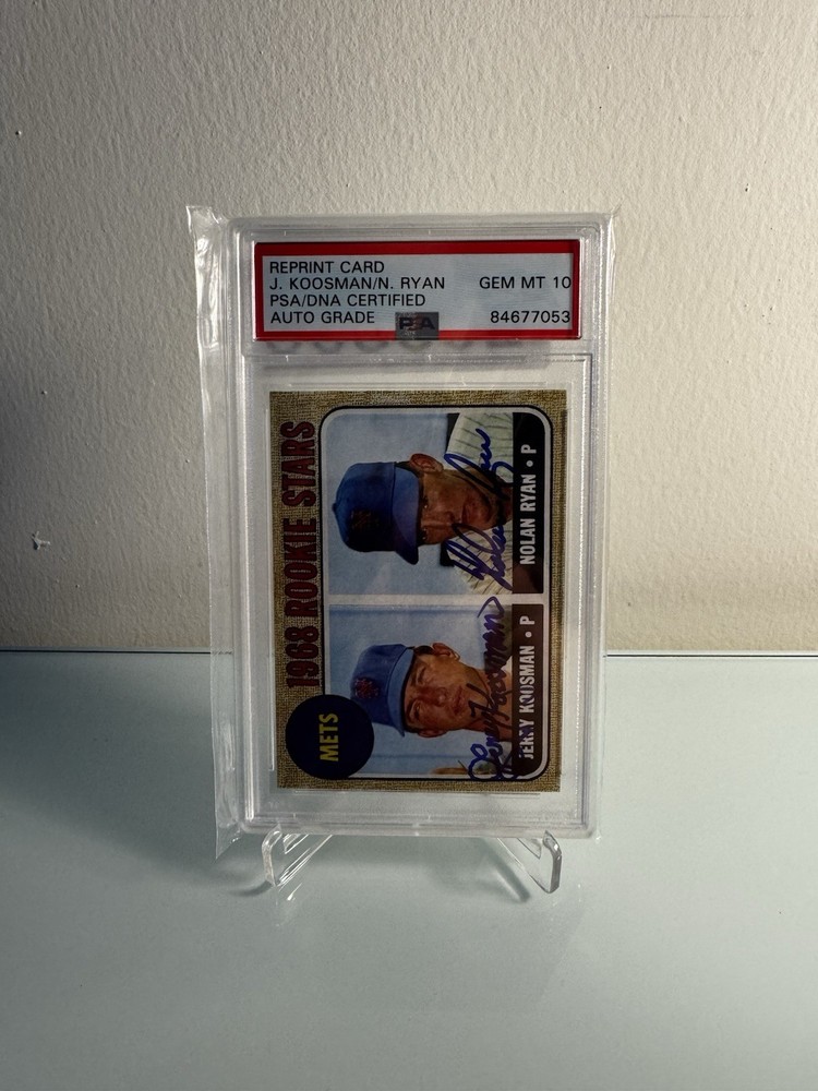 1968 Rookie Stars Card: Nolan Ryan, Jerry Koosman - Autograph Reprint PSA GEM 10