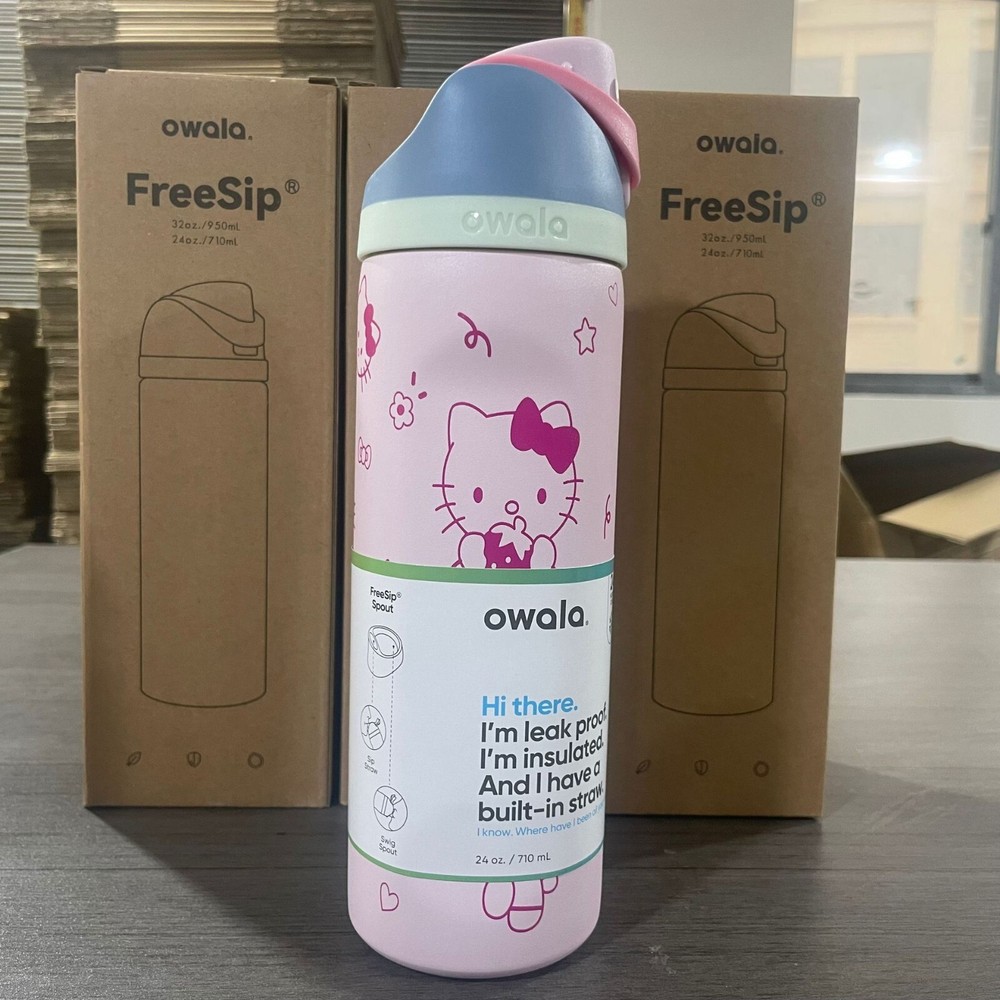 Owala Hello Kitty 32Oz Freesip Stainless Steel Water Bottle Exclusive