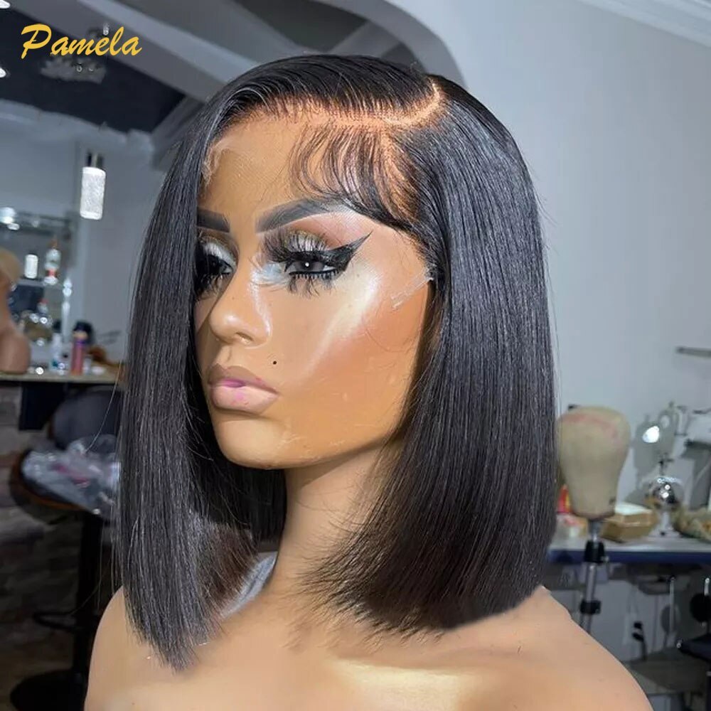 Short Bob 4x4 HD Lace Front Wig Straight Human Hair