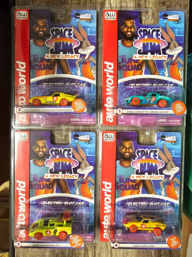 Set of 4 Auto World HO Slot Car Space Jam A New Legacy Tune Squad