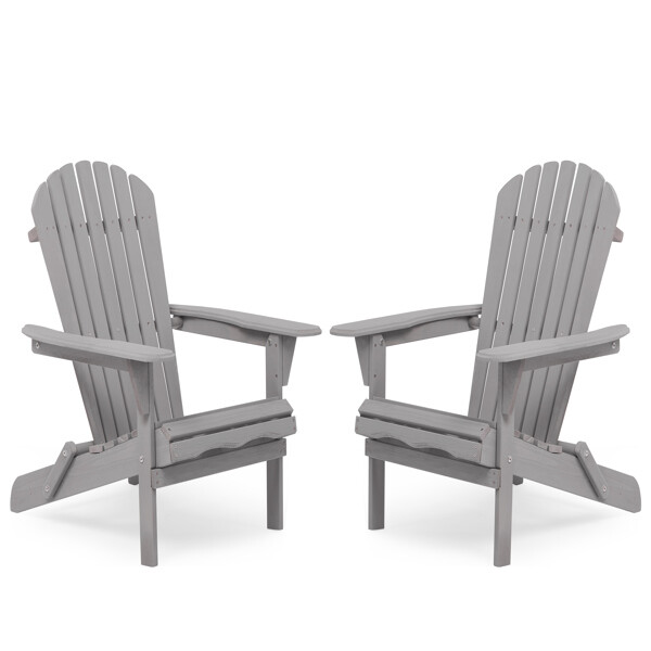 Wooden Folding Adirondack Lounge Chair for Patio Garden Outdoor Set  