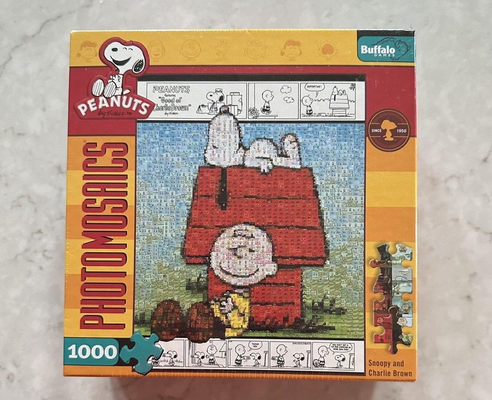 Snoopy & Charlie Brown PhotoMosaics 1000-Piece Puzzle New Sealed