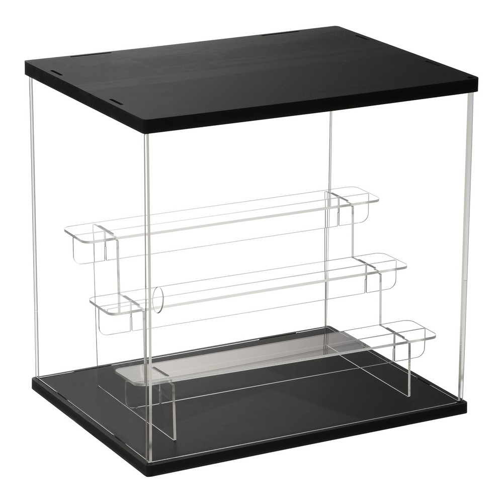 4 Tiers Acrylic Display Case with LED Light Transparent Dustproof Showcase