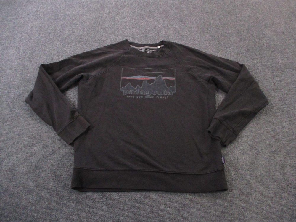 Patagonia Sweatshirt Men M Pullover Outdoor Hiking Logo Save Our Home Planet