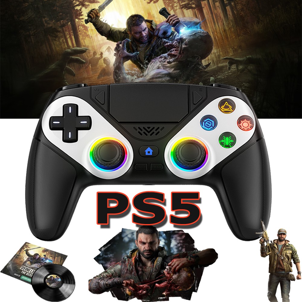 1X For Sony Playstation 5 PS5 DualSense Wireless Black Controller w / Flash-NEW