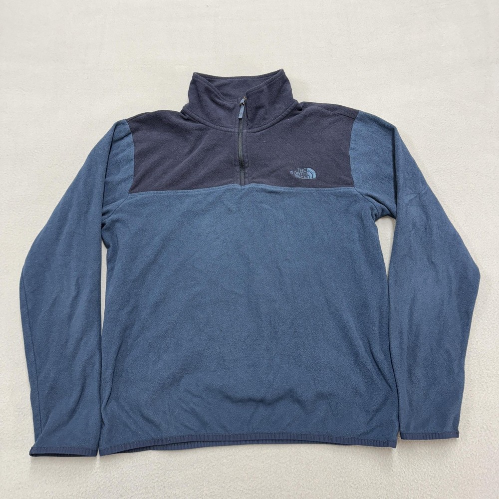 The North Face Sweater Mens Medium Blue Navy Fleece Quarter Zip Pullover