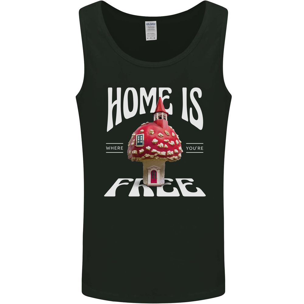 Mushrooms Home is Where You're Free Mens Vest Tank Top