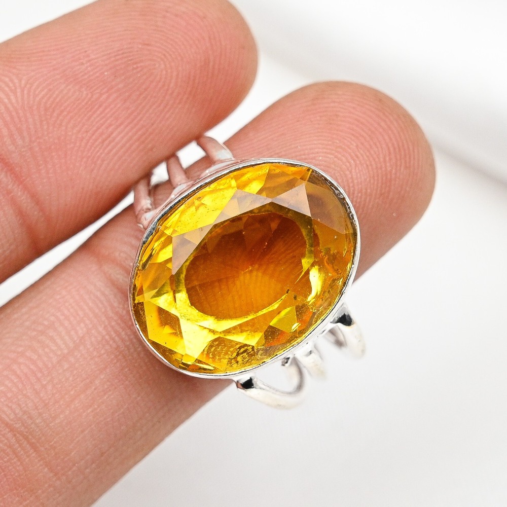 Wonderful Citrine Gemstone Handmade 925 Sterling Silver Jewelry Anniversary Ring