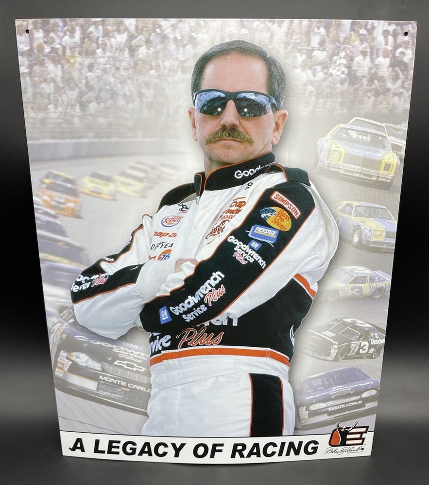 Dale Earnhardt #3 NASCAR Legacy Collectible Tin Metal Poster 12x16
