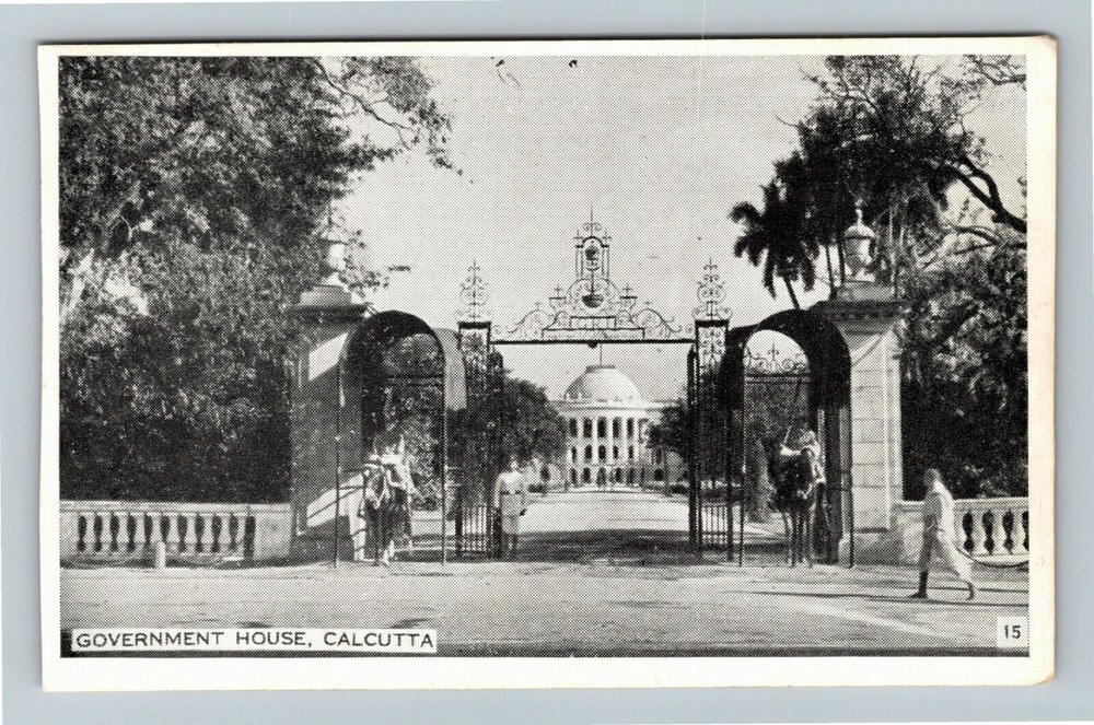 Calcutta India, Government House Vintage Souvenir Postcard