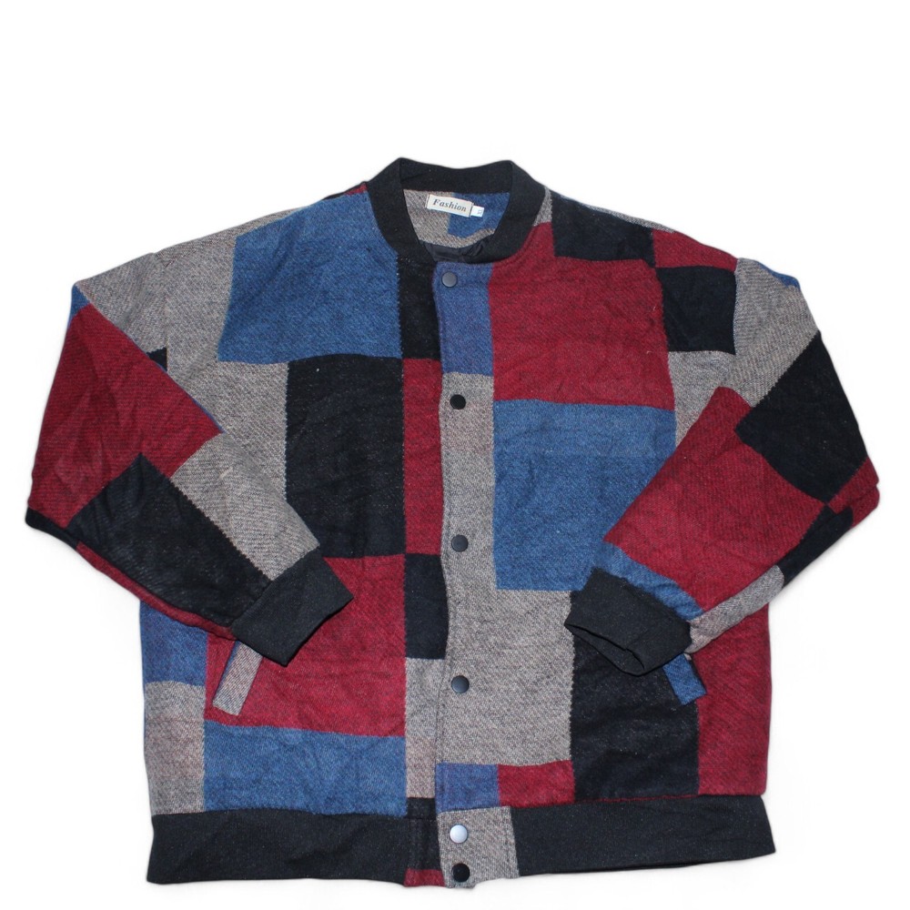 Vintage Patchwork Coach Jacket Mens Size Medium Multicoloured Nepal Hippie