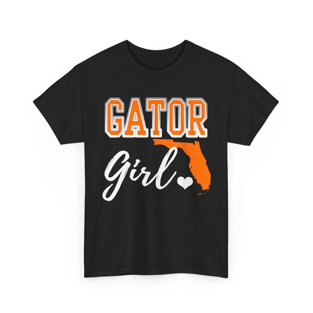 Gator Girl Florida Heart Map Women Girls Shirt