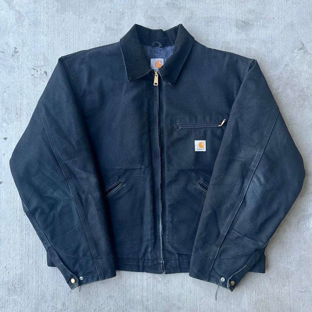 Vintage Y2K Black Carhartt Detroit Workwear Jacket Retro Style