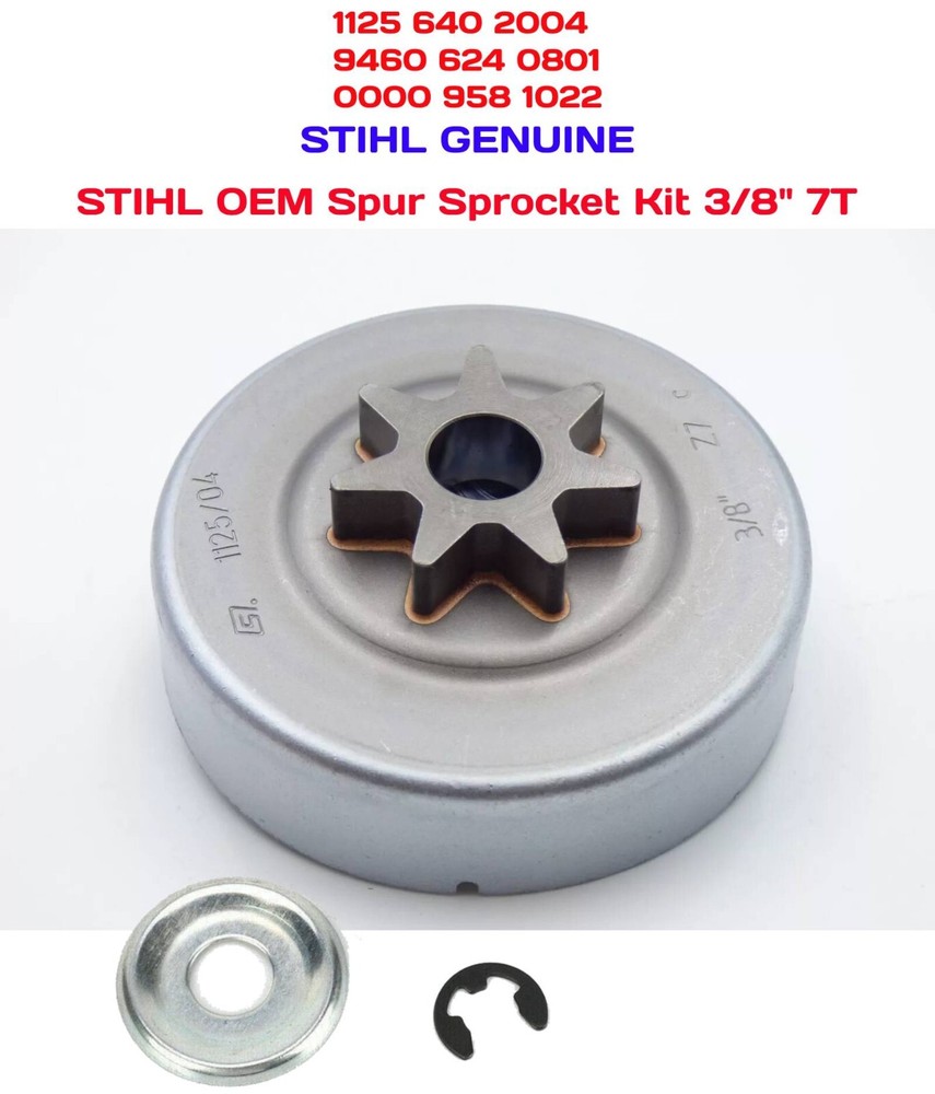 Stihl OEM Clutch Drum Kit 3/8 7T Sprocket for 029 MS290 MS310 039 MS390 11256402004