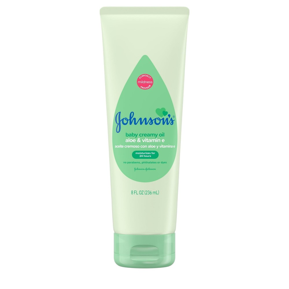 Johnson's Body Lotion Creamy Oil with Aloe VitaminE Moisturizing 8.0oz (2 Pack)