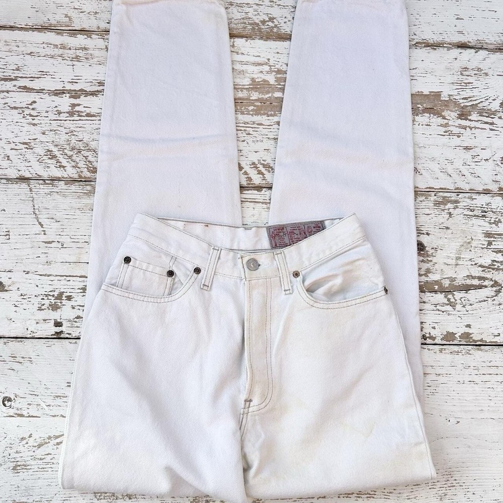 Levi's 901 Denim Jeans Women’s Mom High Waist Leg W28 L32 White Trousers