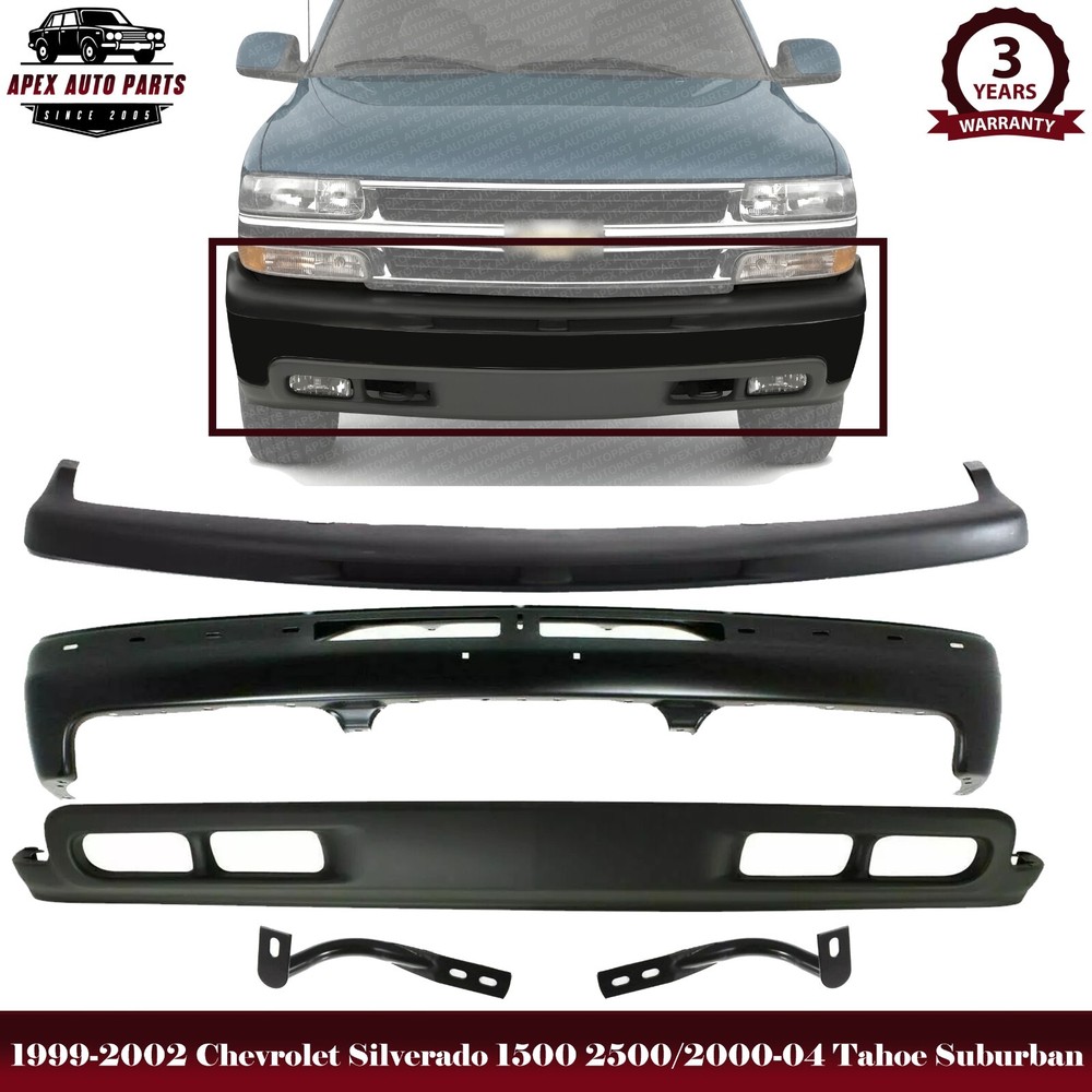 Front Bumper Kit Primed Steel For 1999-2002 Chevy Silverado 1500 Tahoe Suburban
