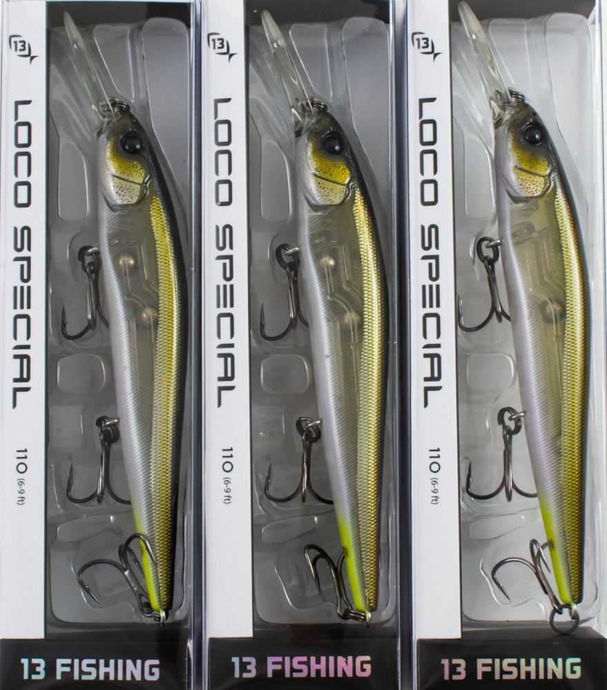 (LOT OF 3) 13 FISHING LOCO SPECIAL 110 9/16oz LS69-23 Lucky Charm H7307 Lure Set