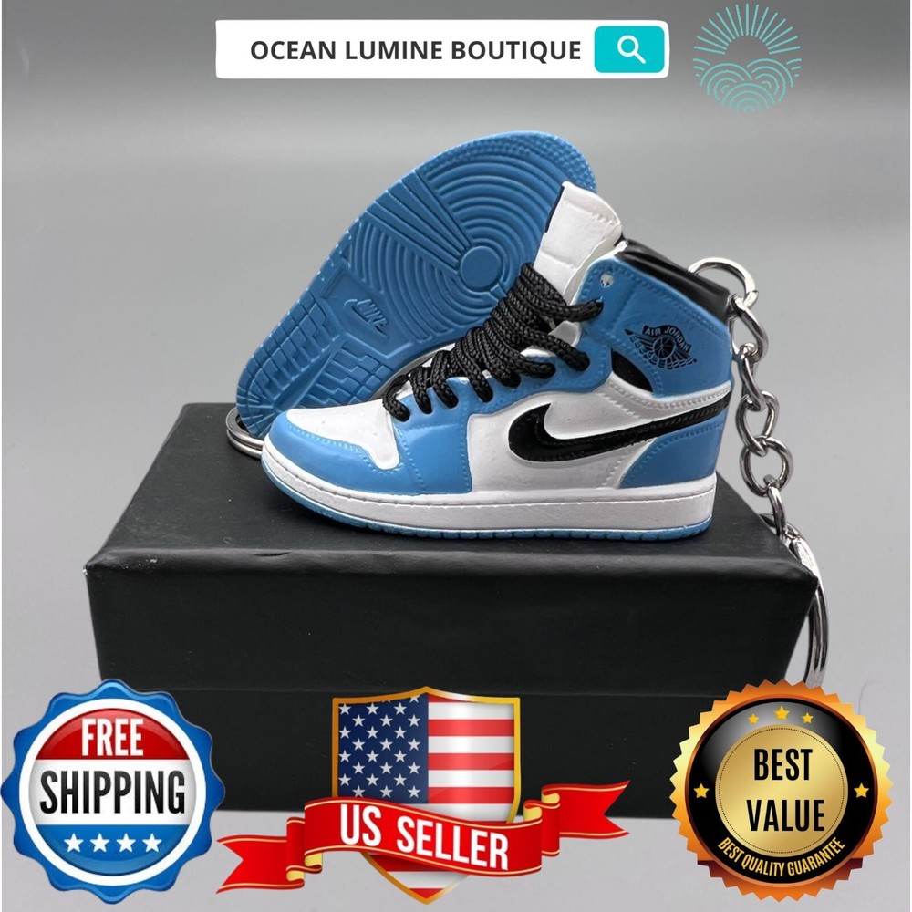 Air Jordan 3D Mini Sneaker Keychain, Basketball Sneaker Collectible, Box Options