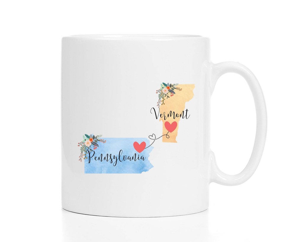 PA VT State Mug - Pennsylvania to Vermont Travel Coffee Cup  