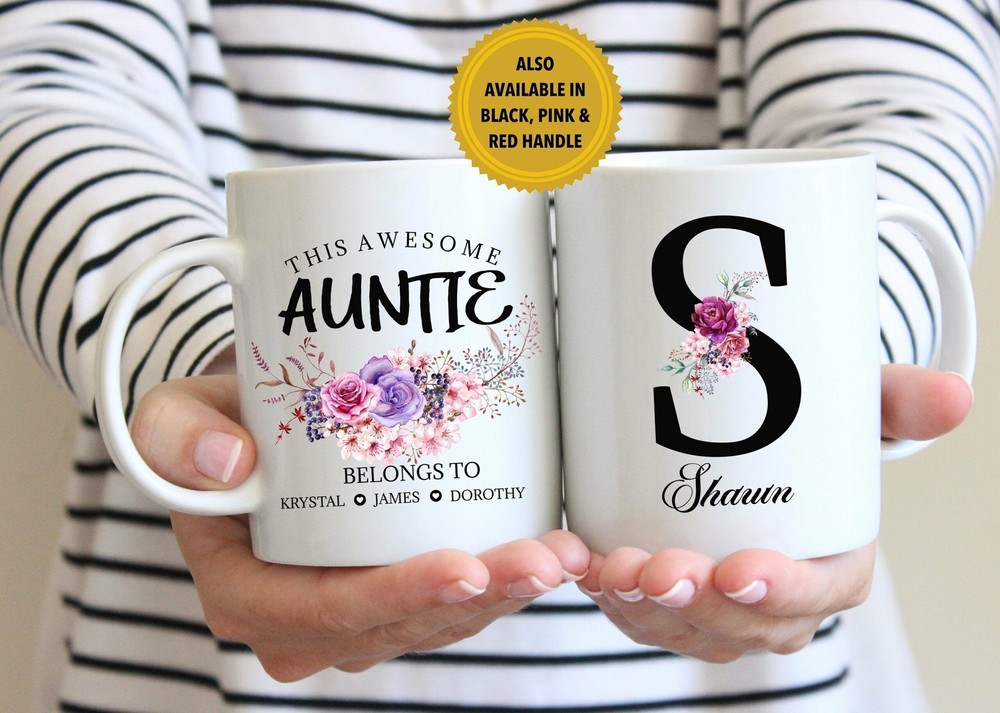 Personalized Auntie Gift Mug L Custom Niece Names L For Birthday Mother's Day