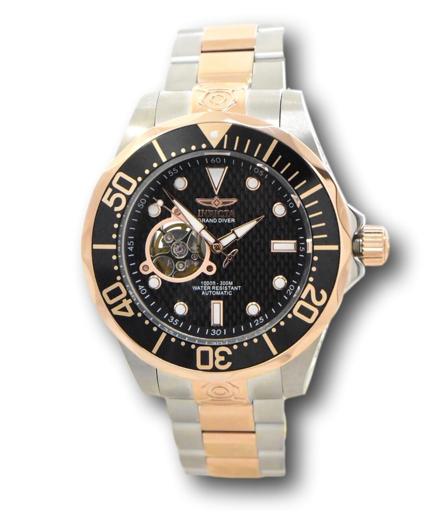 Invicta Grand Diver Automatic Men's 47mm Open-Heart Rose Gold Watch 13708
