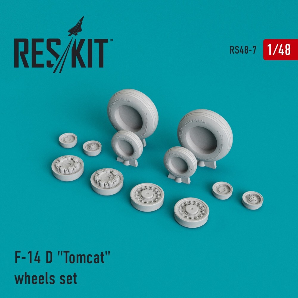 1:48 ResKit RS48-0007 F-14D Tomcat Wheels Set for Plastic Model Kits