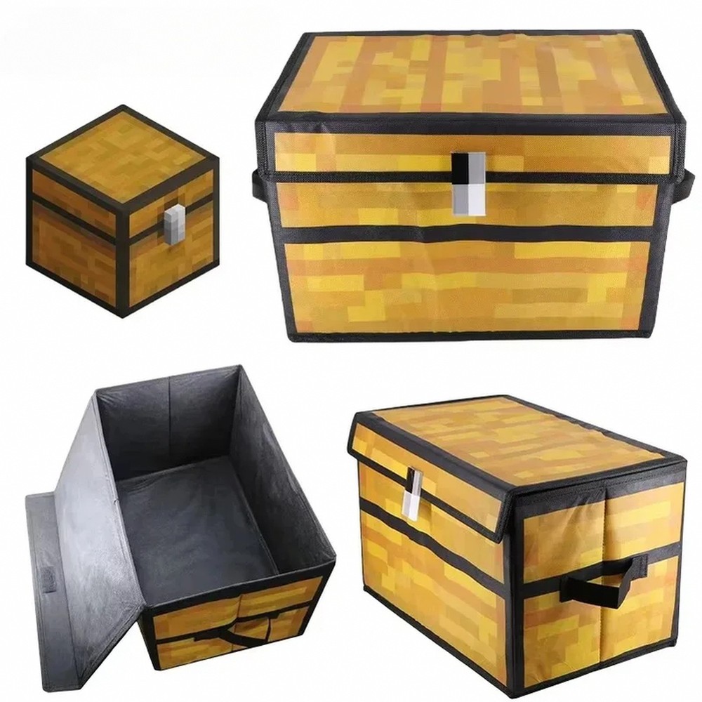 Fabric Storage Box with Lid, Large Foldable Organizer for Clothing